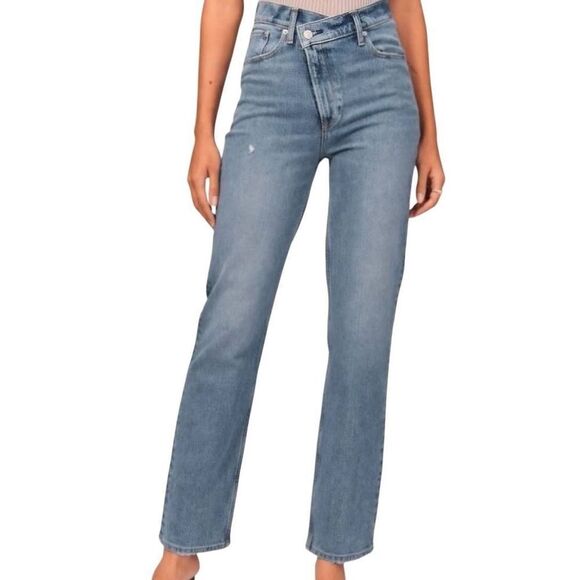 Abercrombie & Fitch Jeans Women's 28 Petite Blue 90s Straight Ultra High Rise - Picture 1 of 5